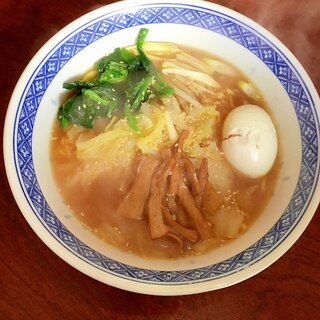 ごま油香るちぢみホウレンソウ入りメンマ味噌ラーメン